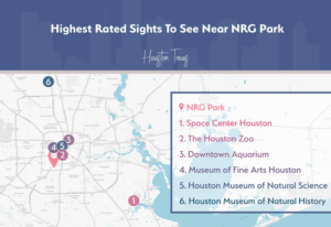 Map of Highest Rated Sights Near NRG Park in Houston, TX
